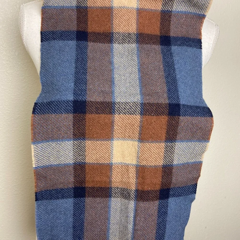 Vintage Wool Plaid Scarf West Germany
